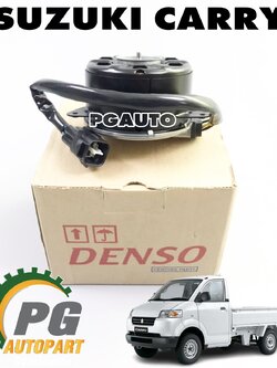 มอเตอร์พัดลมหม้อน้ำ SUZUKI CARRY(GC416),APV ปี 2007-2018 (1 ชิ้น) DENSO(แท้) / รูปจริง