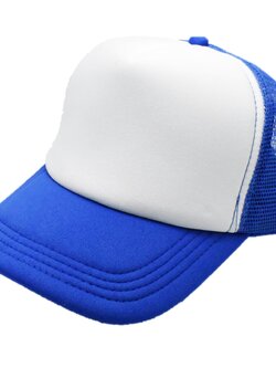 หมวกตาข่ายสีน้ำเงินขาว