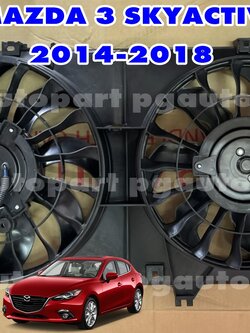 ชุดพัดลมหม้อน้ำ มอเตอร์พัดลม+โครงใบพัดลมหม้อน้ำ MAZDA 3 SKYACTIV ปี 2014-2018 2.0 L (1ชิ้น) / รูปจริง