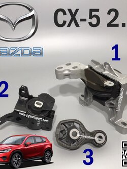 เซตสุดคุ้ม!!! ยางแท่นเครื่อง-แท่นเกียร์ MAZDA CX-5 ปี 2012-2016 2.0 L (เบนซิน) AT (1ชุด = 3 ตัว) แท้ยกชุด / ENGINE MOUNT