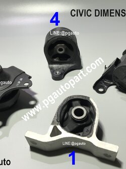 เซตสุดคุ้ม!!! ยางแท่นเครื่อง-แท่นเกียร์ ฮอนด้าซีวิค ไดเมนชั่น HONDA CIVIC DIMENSION ปี 2001-2005 เครื่อง 1.7 L เกียร์ออโต้ (AT) (1ชุด=4ตัว) แท้ศูนย์ / ENGINE MOUNT