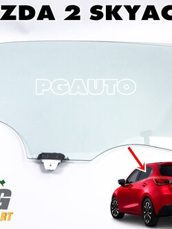กระจกประตูหลัง LH MAZDA 2 SKYACTIV ปี 2014-2018 (รถ 4 ประตู / 5 ประตู) (1 ชิ้น) แท้ / รูปจริง