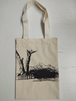 ถุงผ้าดิบลายสองพร้อมสกรีน