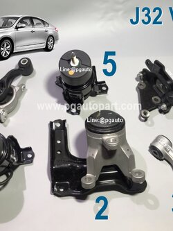 เซตสุดคุ้ม!!! ยางแท่นเครื่อง-แท่นเกียร์ นิสสันเทียน่า NISSAN TEANA J32 VQ25 2.5L ปี 2009-2012 AT 6 สูบ(1ชุด = 6 ตัว) / ENGINE MOUNT