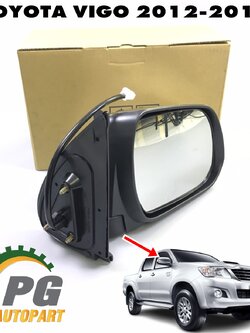 กระจกมองข้าง RH (ไฟฟ้า7สาย)(ชุบโครเมียม)TOYOTA VIGO ปี 2012-2015 (1 ชิ้น) TAIWAN / รูปจริง