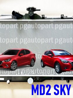 หม้อน้ำ มาสด้า 2 สกายแอคทีฟ 1.5 ดีเซล MAZDA 2 SKYACTIV ปี 2014-2018 เครื่อง 1.5 L ดีเซล (1ชิ้น) / รูปจริง