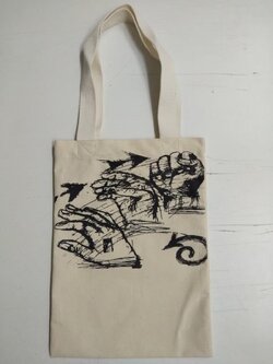 ถุงผ้าดิบลายสองพร้อมสกรีน