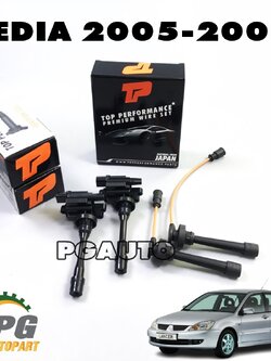 ชุดคอยล์หัวเทียน+สายหัวเทียน MITSUBISHI CEDIA CK5,CS5 1.6,1.8 ท้ายเบนซ์ ปี 2005-2008 (1ชุด=4ชิ้น) / รูปจริง
