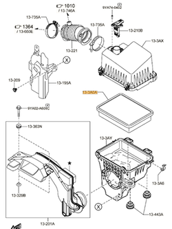 ไส้กรองอากาศ มาสด้า CX3 2.0 สกายแอคทีฟ เบนซิน , CX-3 SKYACTIV 2.0 (1ชิ้น) / AIR FILTER / ราคาประหยัด