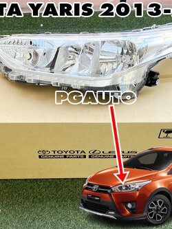 เสื้อไฟหน้า(ฮาโรเจน) LH TOYOTA YARIS (NSP152) ปี 2013-2017 (1ชิ้น) แท้ / รูปจริง