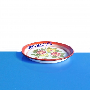 ถาดเคลือบลายดอก-ตรากระต่าย ขนาด 22 ซ.ม