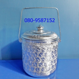 หม้อหูหิ้ว-อลูมิเนียมลายไทย-ตราแมวน้ำ ขนาด 14 ซ.ม