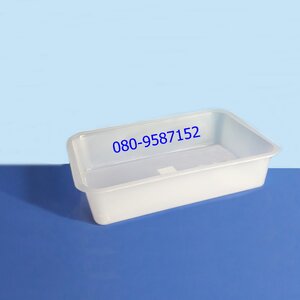 ถาดพลาสติก-เหลี่ยม สีขาวใส เกรดเอ No.624