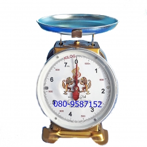 ตาชั่ง่-เครื่องชั่งสปริง จานกลม ตราสิงห์คู่่ไฟ ขนาด 7 กิโลกรัม