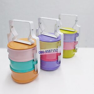 ปิ่นโตแฟนซี 11ซ.ม. x 3 ชั้น คละสี