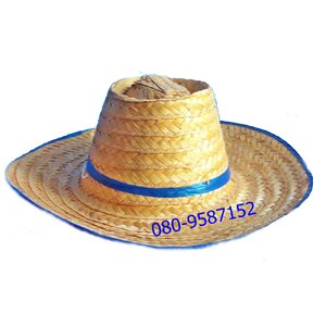 หมวกสาน-ไม้ไผ่ ขอบสี