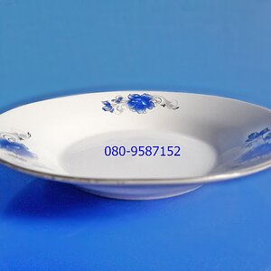 จานกระเบื้องลายดอก-ทรงลึก ขนาด 9 นิ้ว