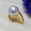 M573แหวนมุกเซ้าซีแท้ สีขาวเงาสวย แบบสวย ใส่เสริมราศี