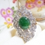 m060 แหวนหยกเพชรแท้ 1.19 กะรัต แหวนหน้าใหญ่ ใส่สวยเต็มนิ้ว