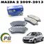 ผ้าเบรคหน้า MAZDA 2 DE ปี 2009-2013 (1 ชุด) HI-Q / รูปจริง