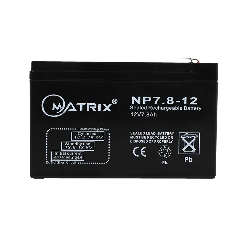 MATRIX BATTERIES (แบตเตอรี่สำหรับเครื่องสำรองไฟ) MATRIX 12V 7.8AH 6.5 x 15 x 9.5 cm. (BLACK)