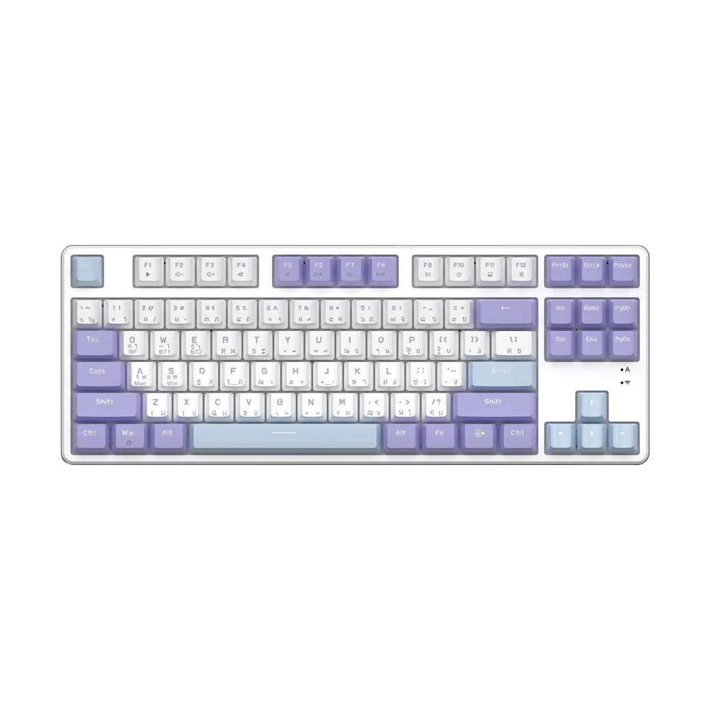 WIRELESS/BLUETOOTH KEYBOARD (คีย์บอร์ดไร้สาย) AJAZZ AK872 MOUNTAIN MIST - RED SWITCH